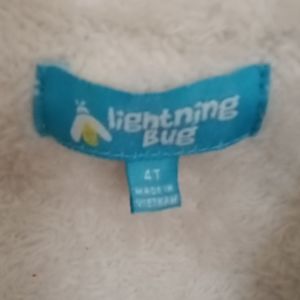 FINAL PRICE lightning bug White faux fur w black trim jacket Size 4T